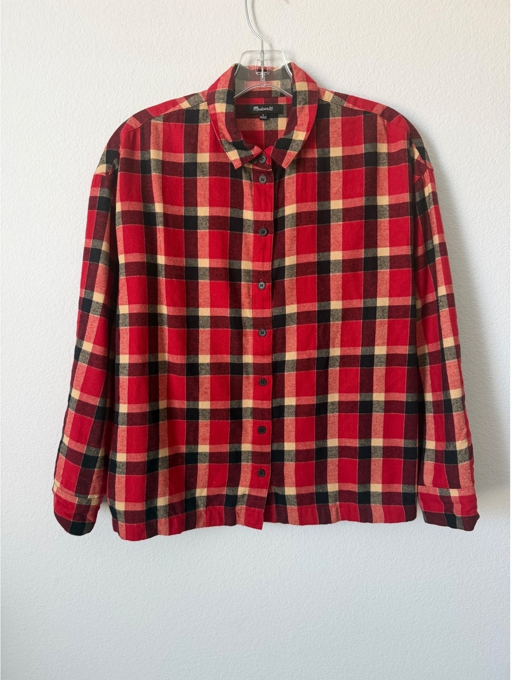 Madewell Long Sleeve Button Up Plaid Flannel 100% Cotton Shirt Women's Size S